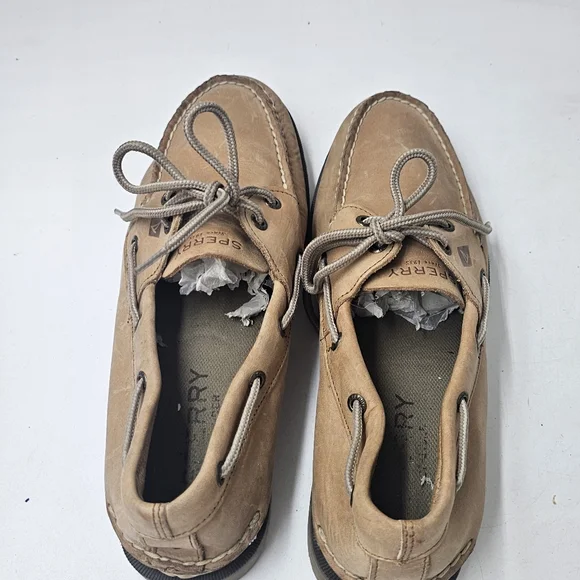 Sperry Authentic Original 2 Eye Boat Shoes Sahara Tan Leather Men's 10.5 - Picture 6 of 9